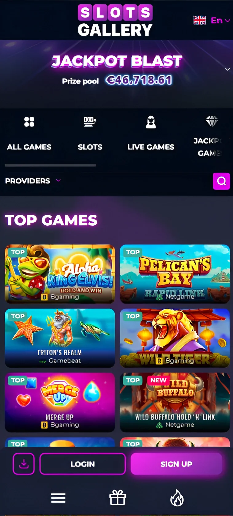 Popular slots in the Mobile App