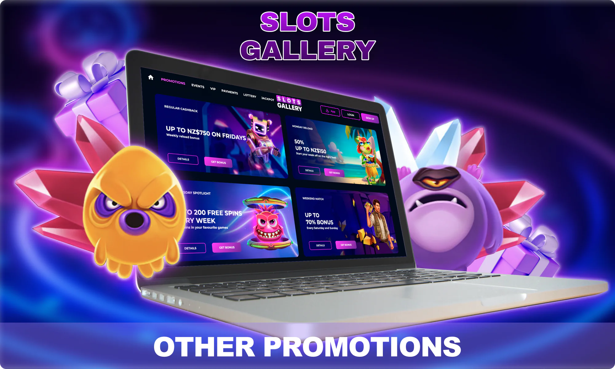 Bonuses and promotions for players from New Zealand at Slots Gallery