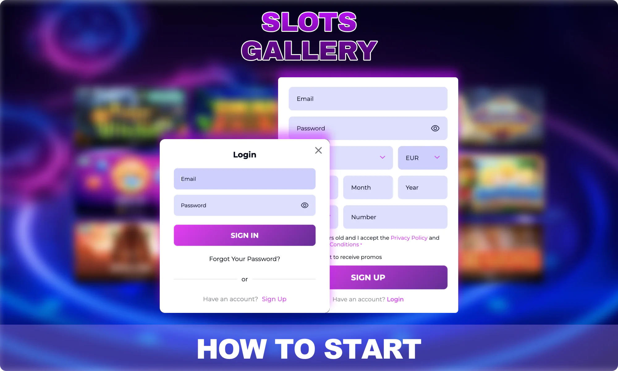 Instructions on how to get started playing Slots Gallery pokies for New Zealanders