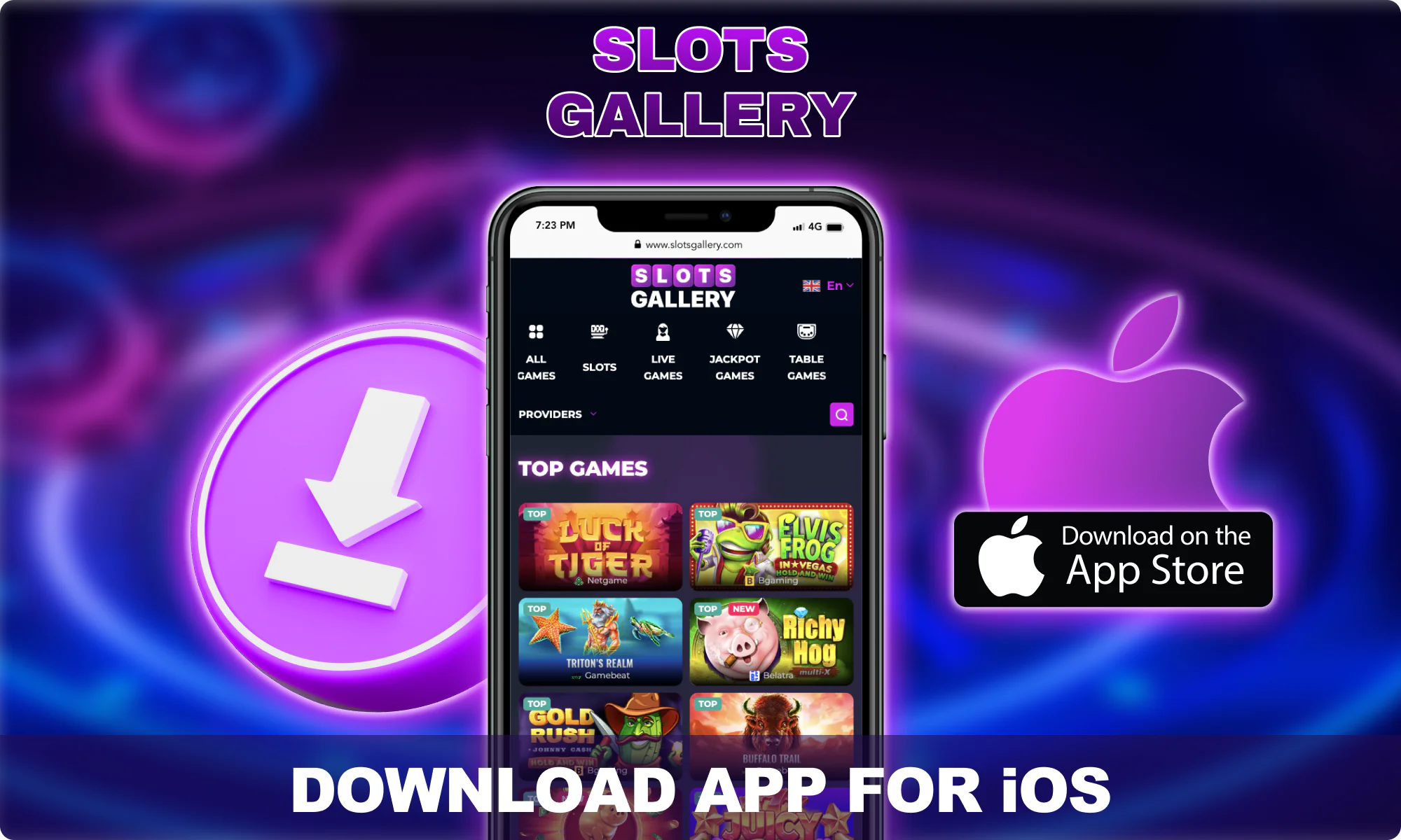 Download iOS App for Slots Gallery players from New Zealand